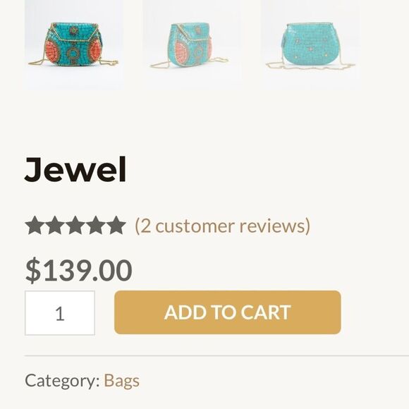 ~$139 MSRP - Ramla Bag (Official Name Unknown) - BLUE & BRASS Mosaic Tiles - Picture 3 of 5